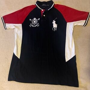 Polo Ralph Lauren Blackwatch Polo Team Men's Size M Tall Black White Crest #2